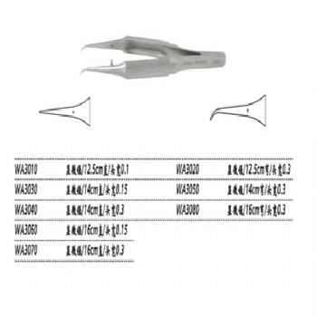 金鐘顯微鑷WA3050 14cm彎 頭寬0.3
