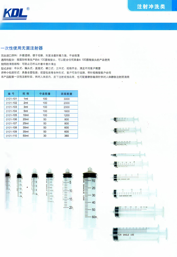 康德萊 一次性使用無菌注射器