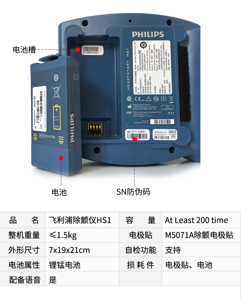 飛利浦自動體外除顫器HS1 